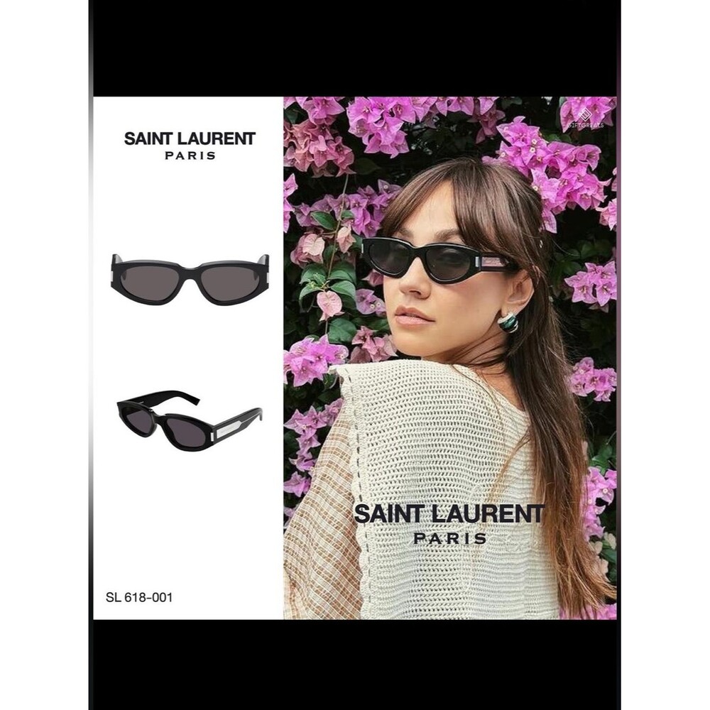 Saint Laurent Black Cat-Eye Sunglasses